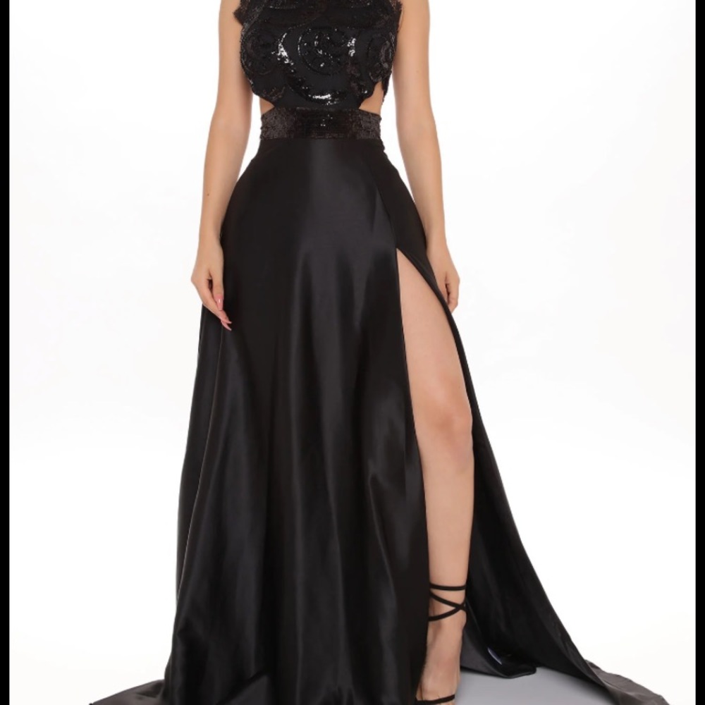 Sequin cutout maxi gown